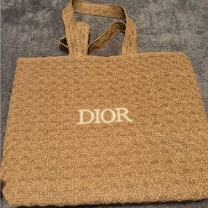 Dior Tan Woven Tote Bag